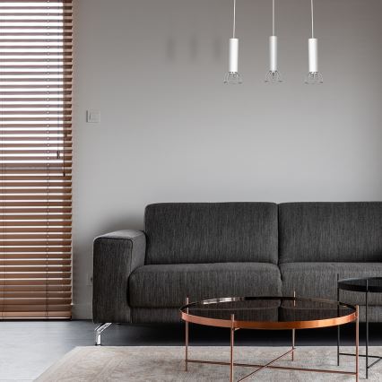 Kattokruunu johdossa DANTE 3xGU10/25W/230V valkoinen/kiiltävä kromi