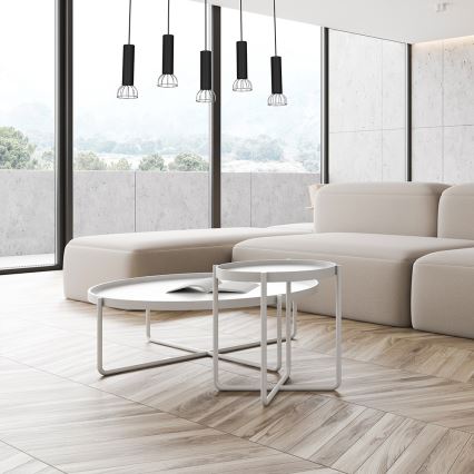 Kattokruunu johdossa DANTE 5xGU10/25W/230V musta/kiiltävä kromi