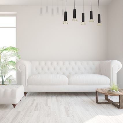 Kattokruunu johdossa DANTE 5xGU10/25W/230V musta/kulta