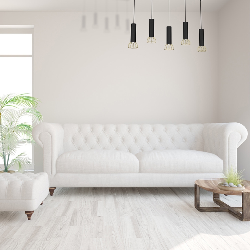 Kattokruunu johdossa DANTE 5xGU10/25W/230V musta/kulta