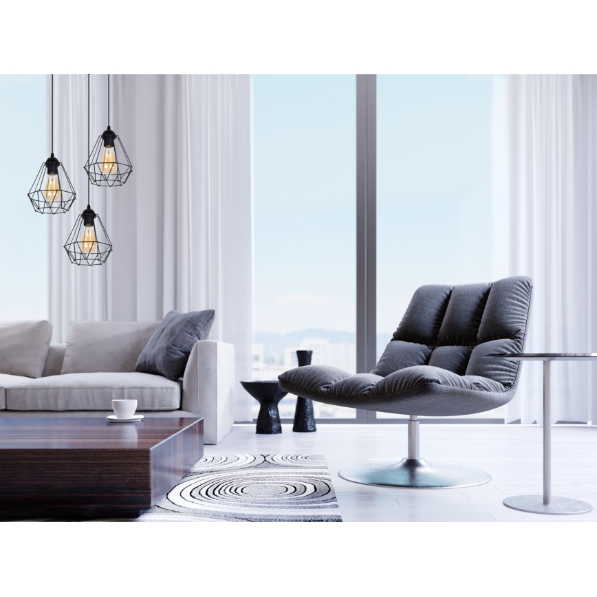 Kattokruunu johdossa DIAMENT 3xE27/60W/230V