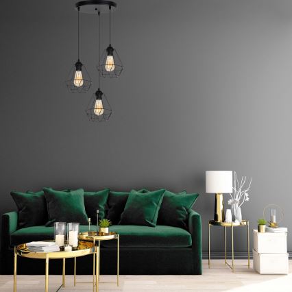 Kattokruunu johdossa DIAMENT 3xE27/60W/230V