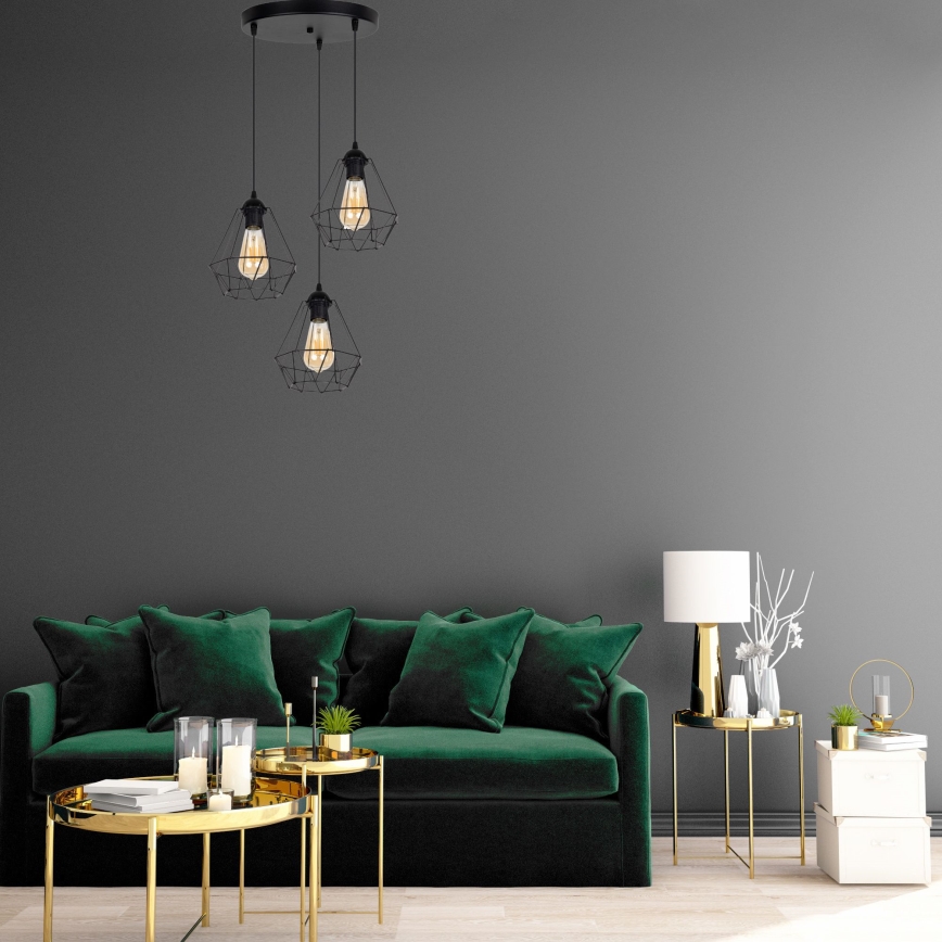 Kattokruunu johdossa DIAMENT 3xE27/60W/230V