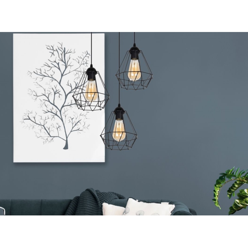 Kattokruunu johdossa DIAMENT 3xE27/60W/230V