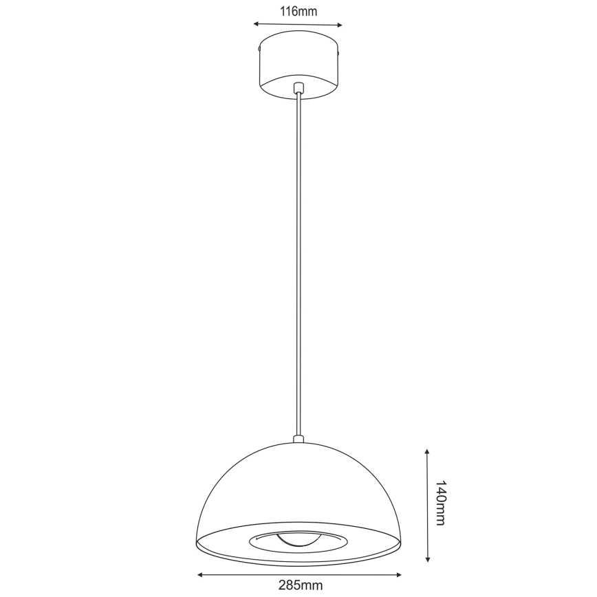 Kattokruunu johdossa ELGUND 1xE27/15W/230V halkaisija 28,5 cm messinki