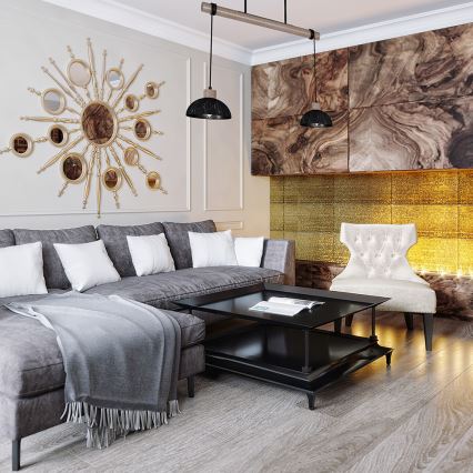 Kattokruunu johdossa ERIK 2xE27/60W/230V ruskea/musta