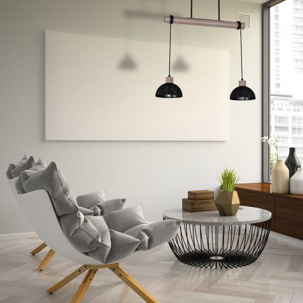 Kattokruunu johdossa ERIK 2xE27/60W/230V ruskea/musta