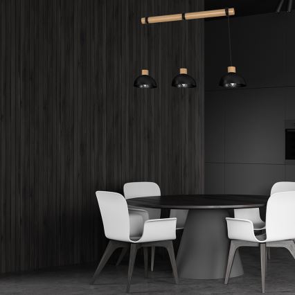 Kattokruunu johdossa ERIK 3xE27/60W/230V beige/musta