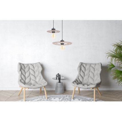 Kattokruunu johdossa FALCO 1xE27/60W/230V halkaisija 20 cm beige