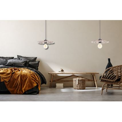 Kattokruunu johdossa FALCO 1xE27/60W/230V halkaisija 30 cm beige
