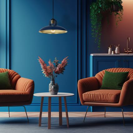 Kattokruunu johdossa FELIX 1xE27/60W/230V sininen