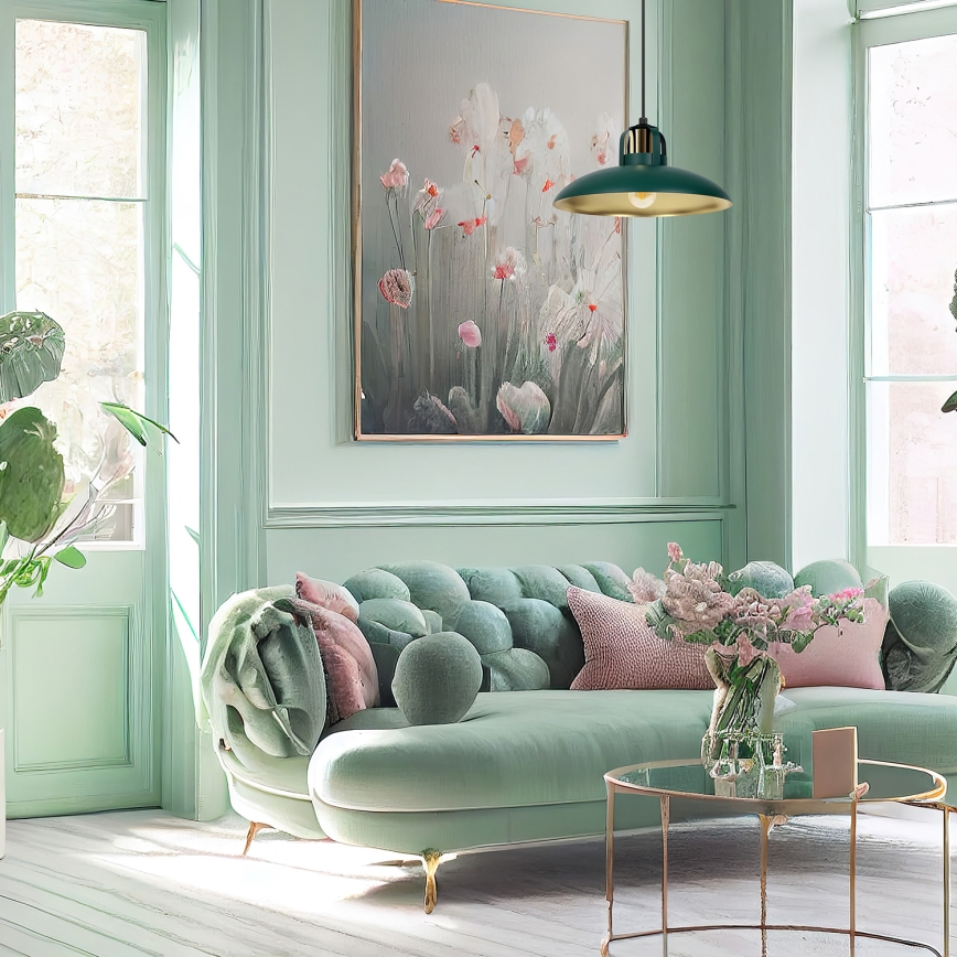 Kattokruunu johdossa FELIX 1xE27/60W/230V vihreä