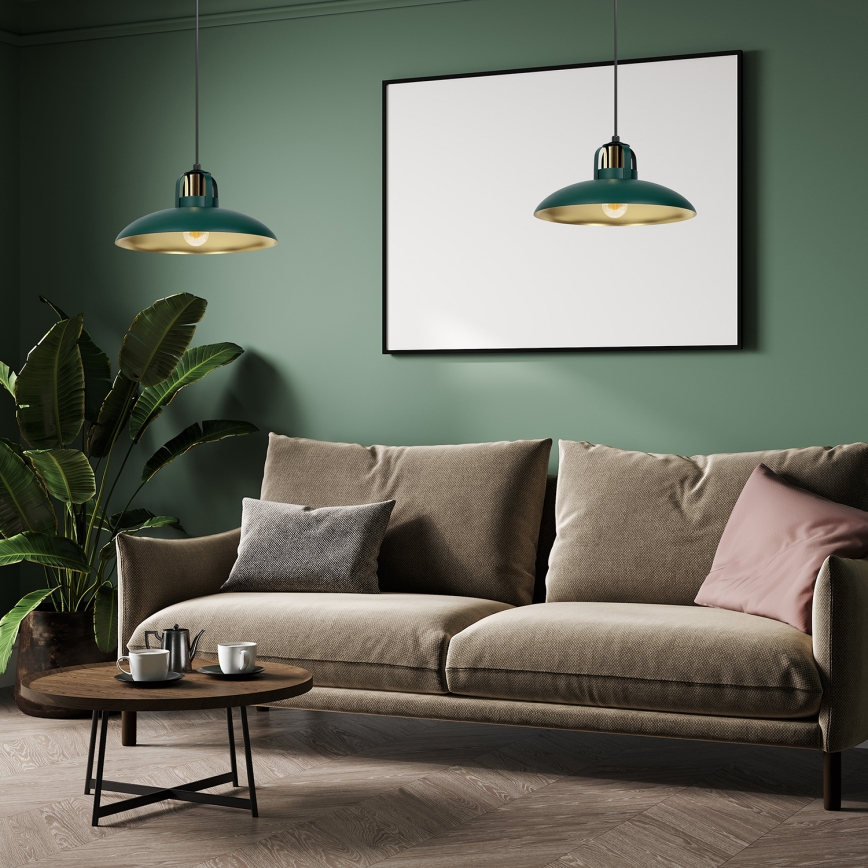 Kattokruunu johdossa FELIX 1xE27/60W/230V vihreä