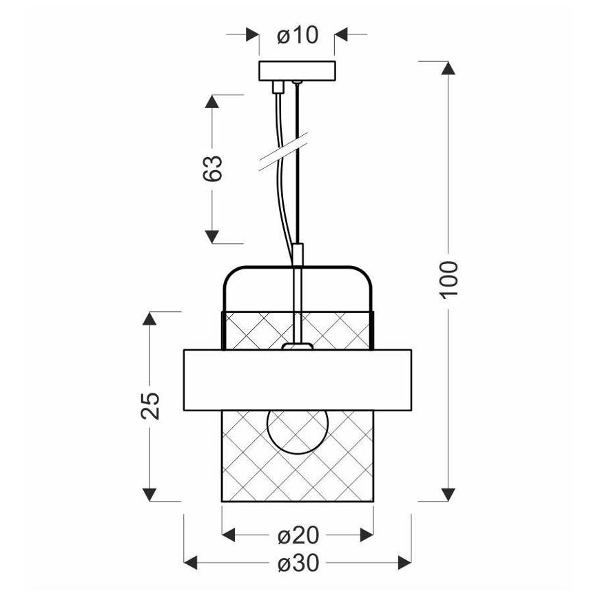 Kattokruunu johdossa FIBA 1xE27/60W/230V Ruusukulta/musta