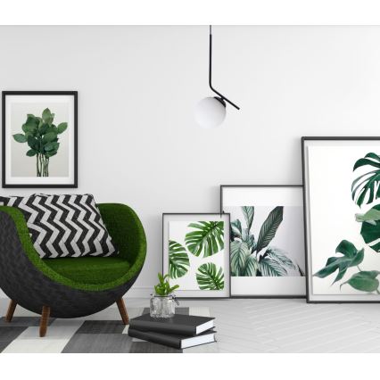 Kattokruunu johdossa FIRA 1xE27/60W/230V musta