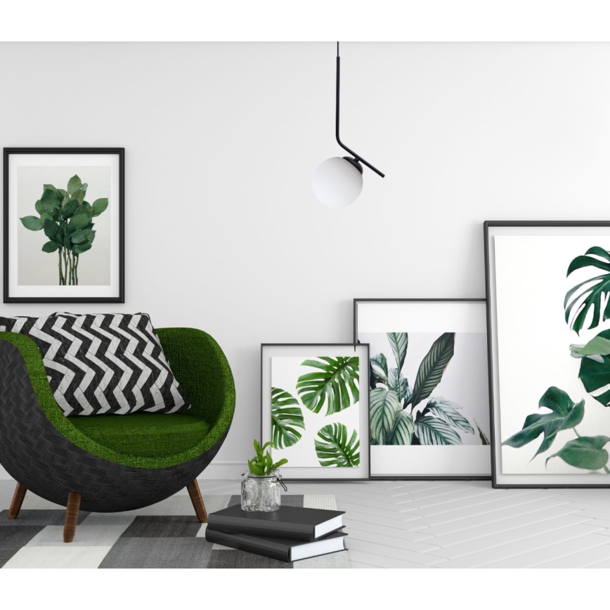 Kattokruunu johdossa FIRA 1xE27/60W/230V musta