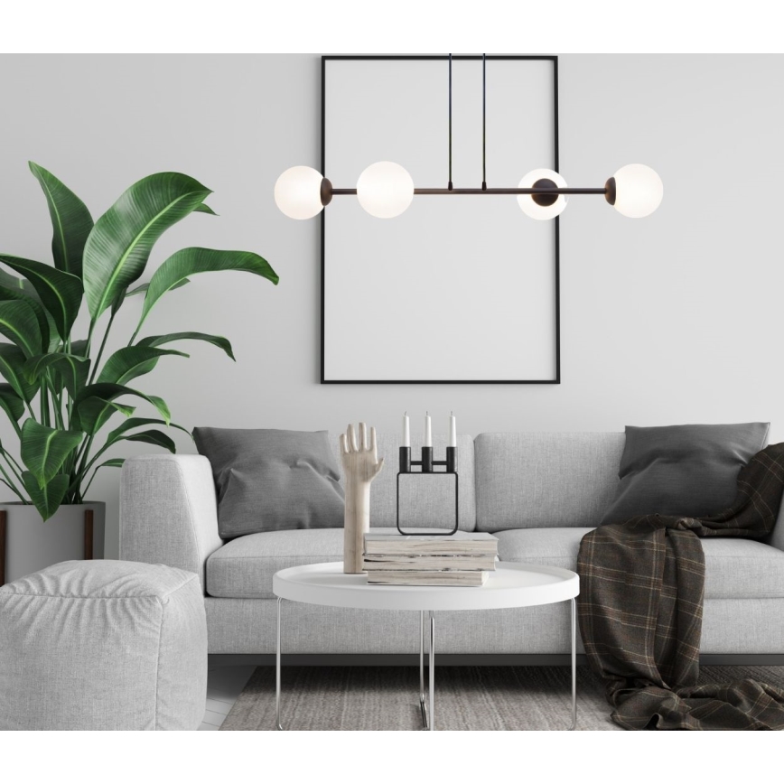 Kattokruunu johdossa FIRA 4xE27/60W/230V musta