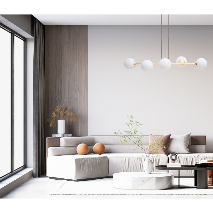 Kattokruunu johdossa FIRA 5xE27/60W/230V musta