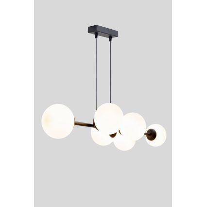 Kattokruunu johdossa FIRA 5xE27/60W/230V musta