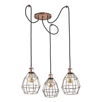 Kattokruunu johdossa FIREFOX 3xE27/15W/230V hämähäkki pronssi