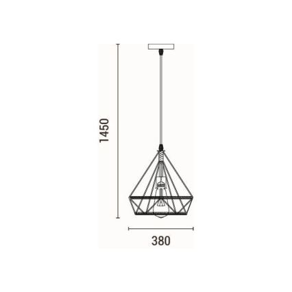 Kattokruunu johdossa FLARE 1xE27/15W/230V halkaisija 38 cm beige