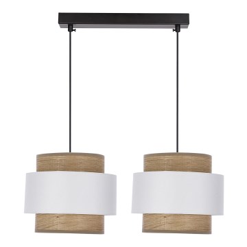 Kattokruunu johdossa FORNI 2xE27/40W/230V ruskea/valkoinen