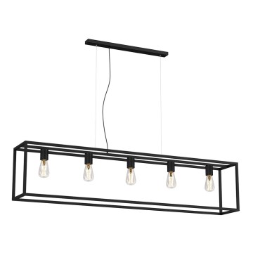 Kattokruunu johdossa FRAME 5xE27/60W/230V musta