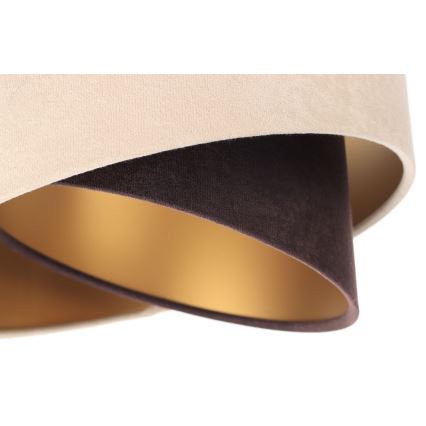 Kattokruunu johdossa GALAXY 3xE27/60W/230V beige/ruskea/kulta