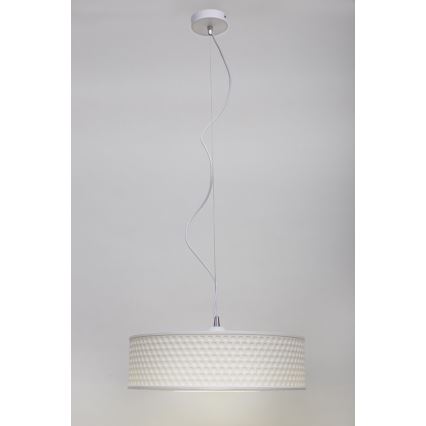 Kattokruunu johdossa GARDA 1xE27/60W/230V halkaisija 40 cm valkoinen