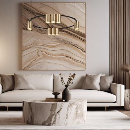 Kattokruunu johdossa GENESIS 10xGU10/8W/230V kulta