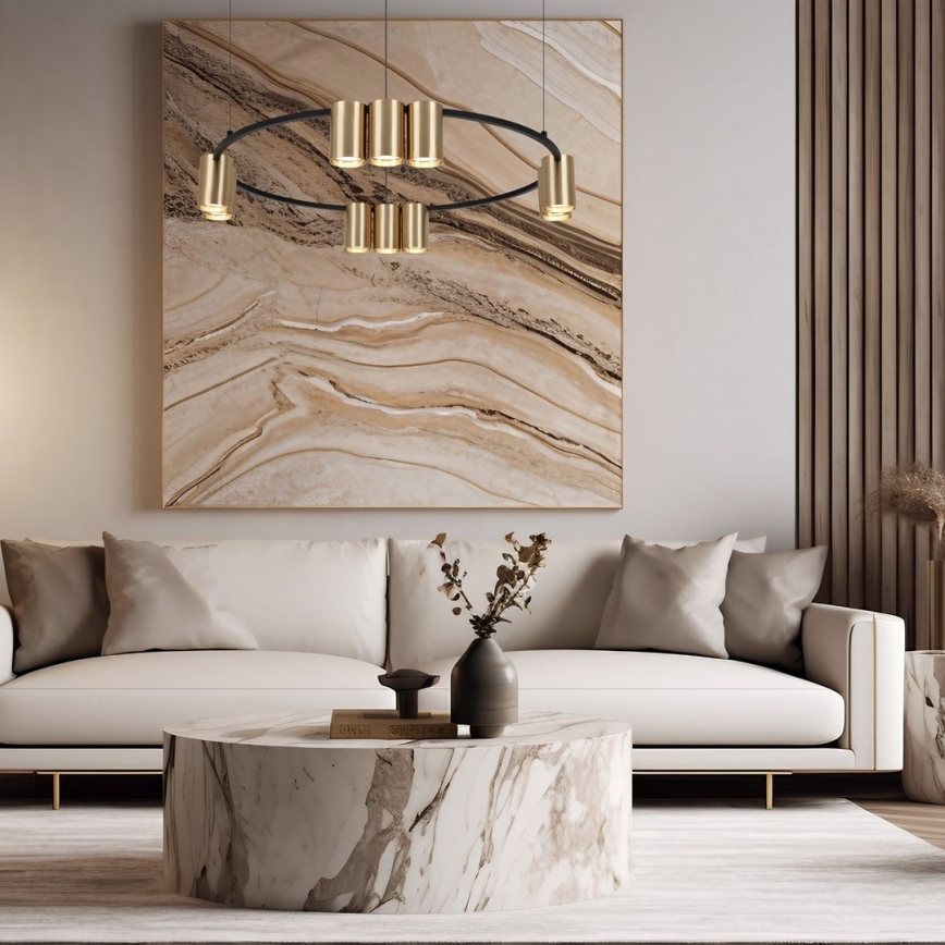 Kattokruunu johdossa GENESIS 10xGU10/8W/230V kulta