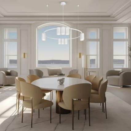 Kattokruunu johdossa GENESIS 10xGU10/8W/230V valkoinen