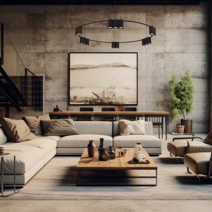 Kattokruunu johdossa GENESIS 15xGU10/8W/230V musta