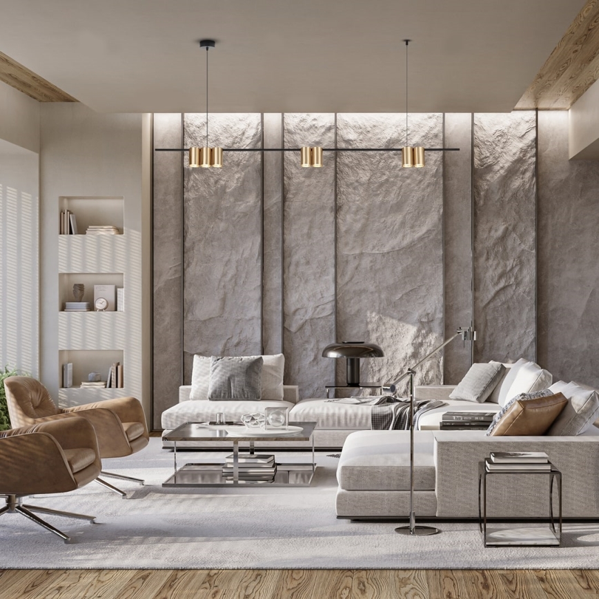 Kattokruunu johdossa GENESIS 7xGU10/8W/230V kulta