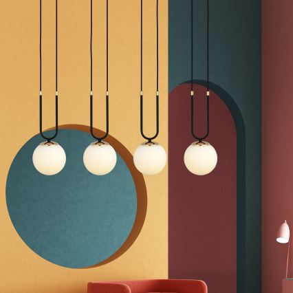 Kattokruunu johdossa GLAM 4xE14/10W/230V musta