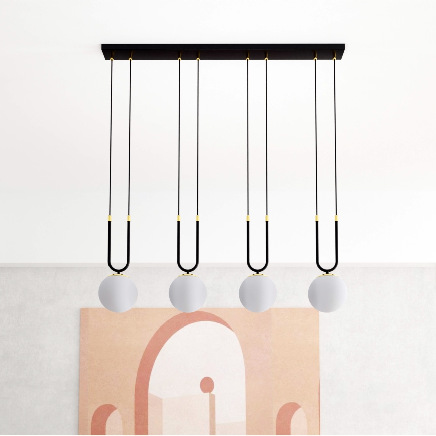 Kattokruunu johdossa GLAM 4xE14/10W/230V musta