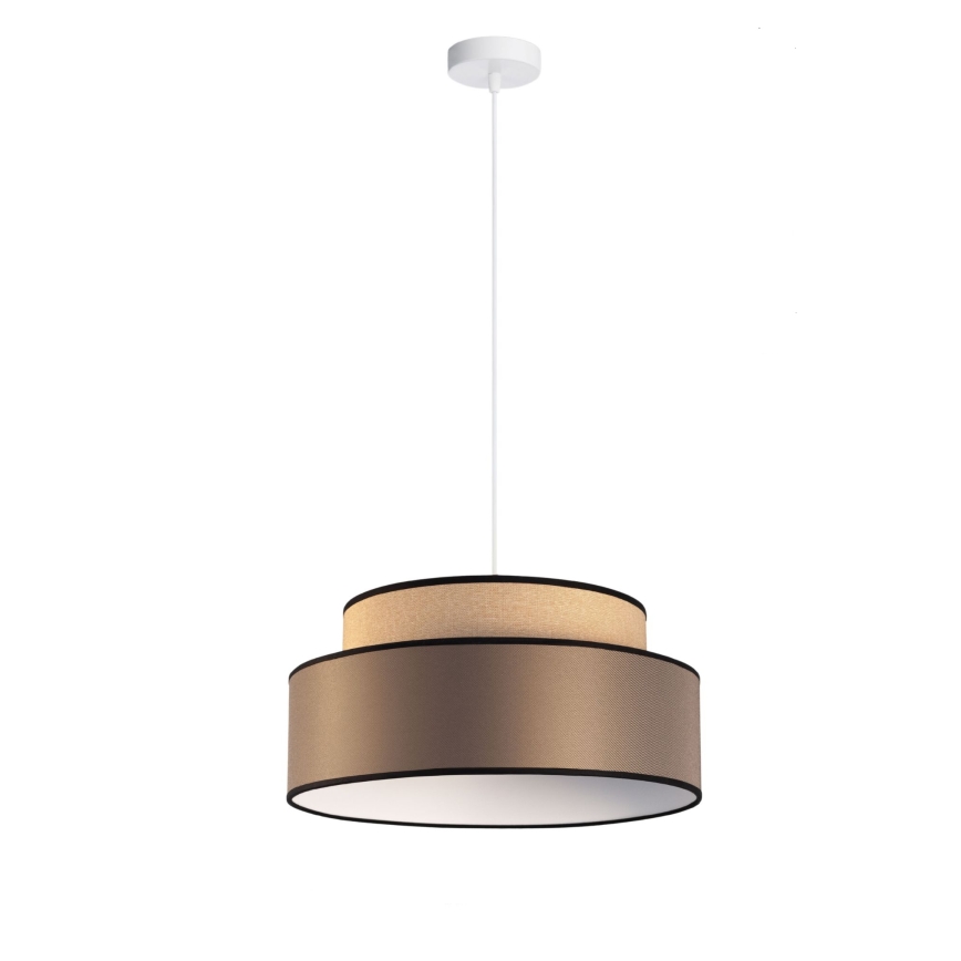 Kattokruunu johdossa GRACE 1xE27/60W/230V halkaisija 40 cm beige/ruskea