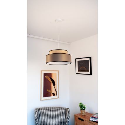 Kattokruunu johdossa GRACE 1xE27/60W/230V halkaisija 40 cm beige/ruskea