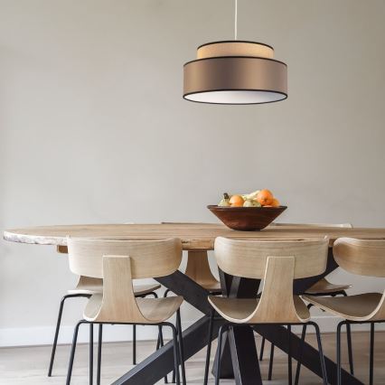 Kattokruunu johdossa GRACE 1xE27/60W/230V halkaisija 40 cm beige/ruskea