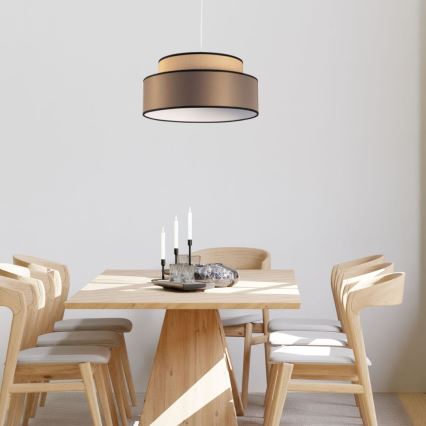 Kattokruunu johdossa GRACE 1xE27/60W/230V halkaisija 40 cm beige/ruskea