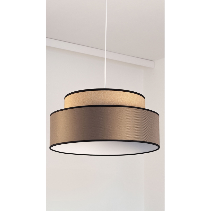 Kattokruunu johdossa GRACE 1xE27/60W/230V halkaisija 40 cm beige/ruskea
