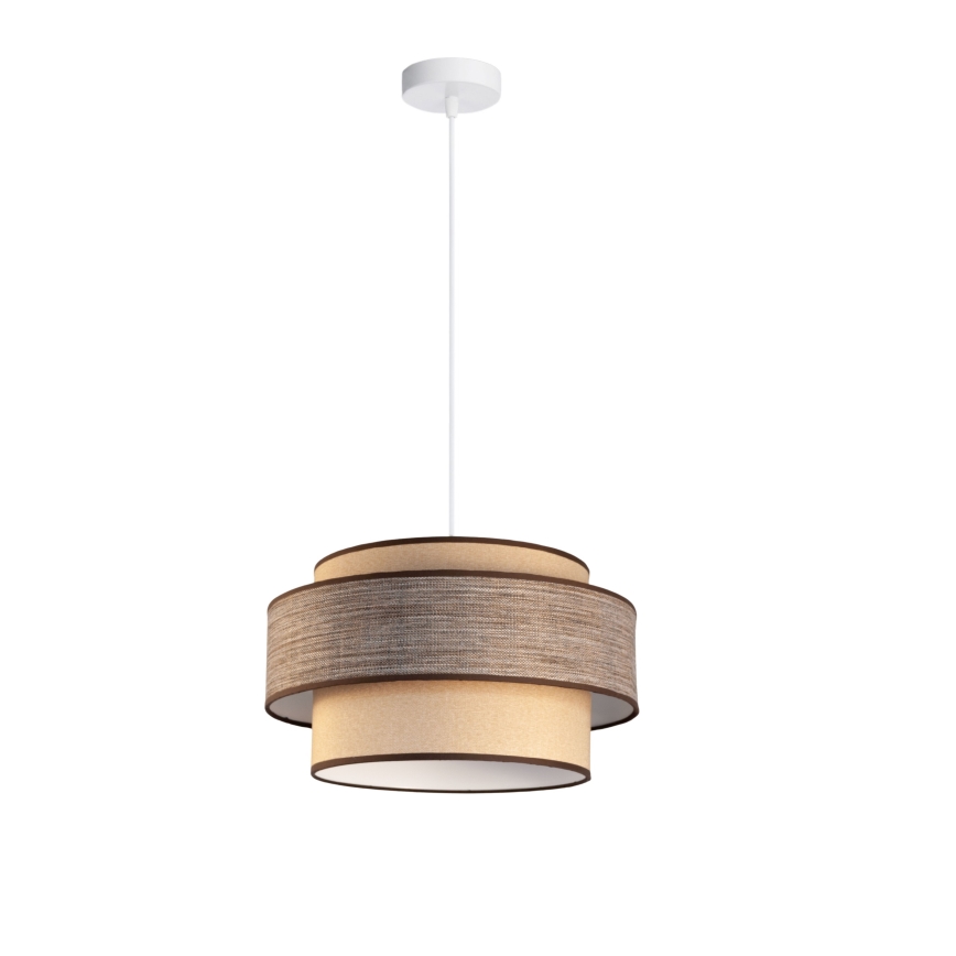 Kattokruunu johdossa GRACE 1xE27/60W/230V halkaisija 40 cm beige/ruskea