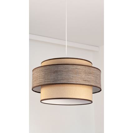 Kattokruunu johdossa GRACE 1xE27/60W/230V halkaisija 40 cm beige/ruskea