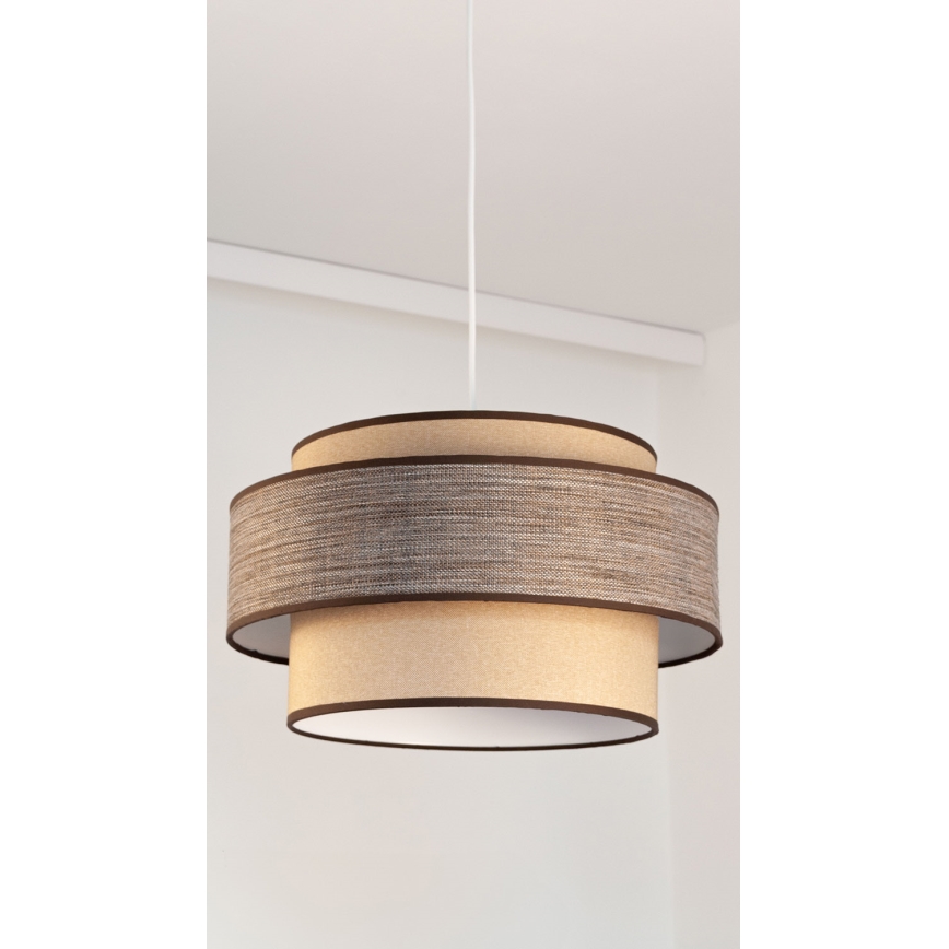 Kattokruunu johdossa GRACE 1xE27/60W/230V halkaisija 40 cm beige/ruskea