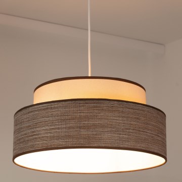 Kattokruunu johdossa GRACE 1xE27/60W/230V halkaisija 40 cm kerma/ruskea