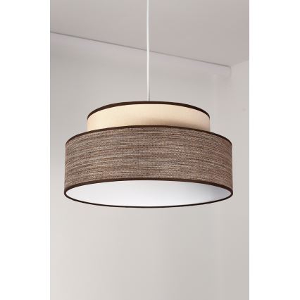 Kattokruunu johdossa GRACE 1xE27/60W/230V halkaisija 40 cm kerma/ruskea