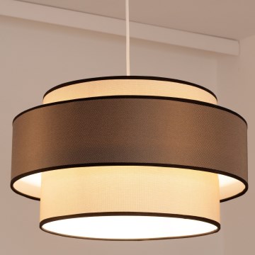 Kattokruunu johdossa GRACE 1xE27/60W/230V halkaisija 40 cm kerma/ruskea