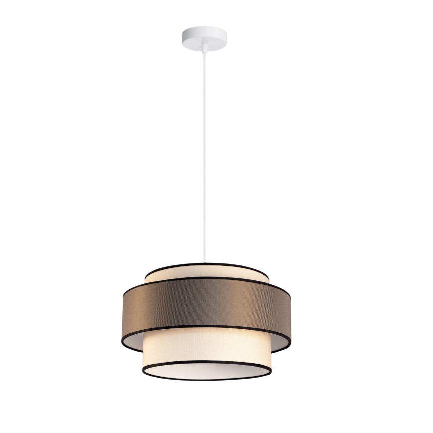Kattokruunu johdossa GRACE 1xE27/60W/230V halkaisija 40 cm kerma/ruskea