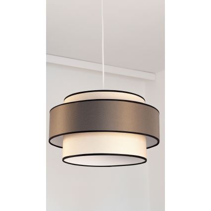 Kattokruunu johdossa GRACE 1xE27/60W/230V halkaisija 40 cm kerma/ruskea