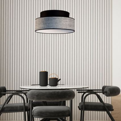 Kattokruunu johdossa GRACE 1xE27/60W/230V halkaisija 40 cm musta/harmaa